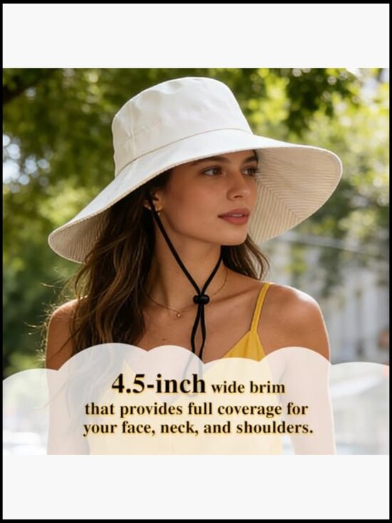 Wide Brim Sun Hat Foldable UPF50+ Summer Beach Travel Outdoor Protection